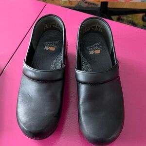 Dansko Black Leather Clogs